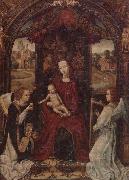 unknow artist The madonna and child enthroned,attended by angels playing musical instruments oil painting